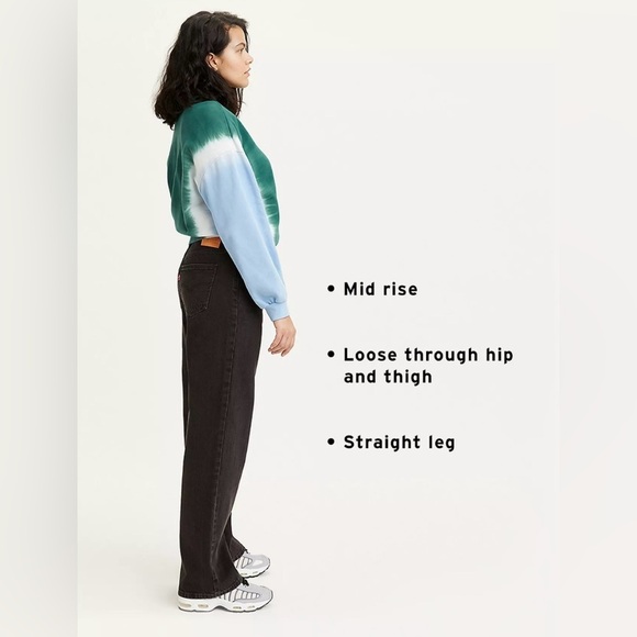 Levi’s 90’s Black Soul-Loose -Mid Rise Straight Fit Jean -EUC!!😍🖤Sz 32​🍂​ - Picture 6 of 10